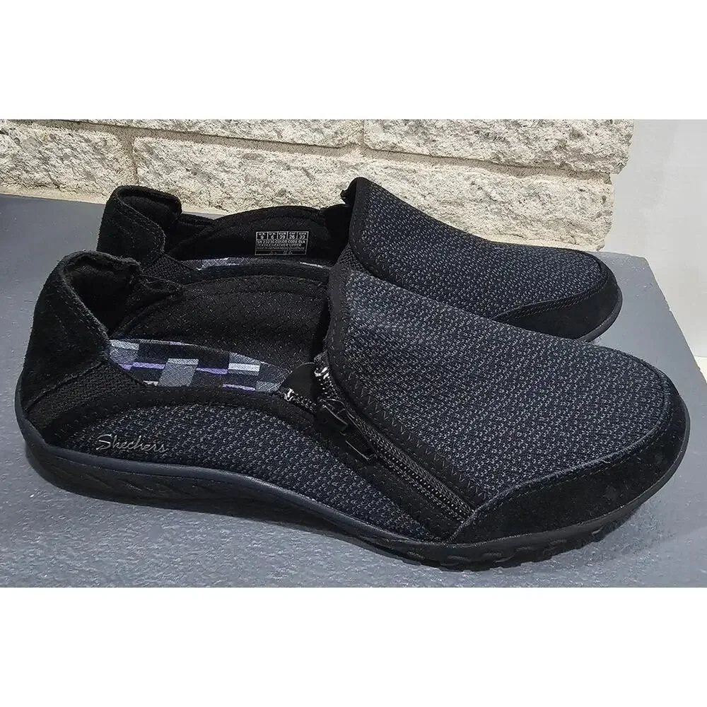 Skechers Zipper Shoe, Breathe-Easy-Quiet-Tude, Slip On, Walking, Womens Size 9
